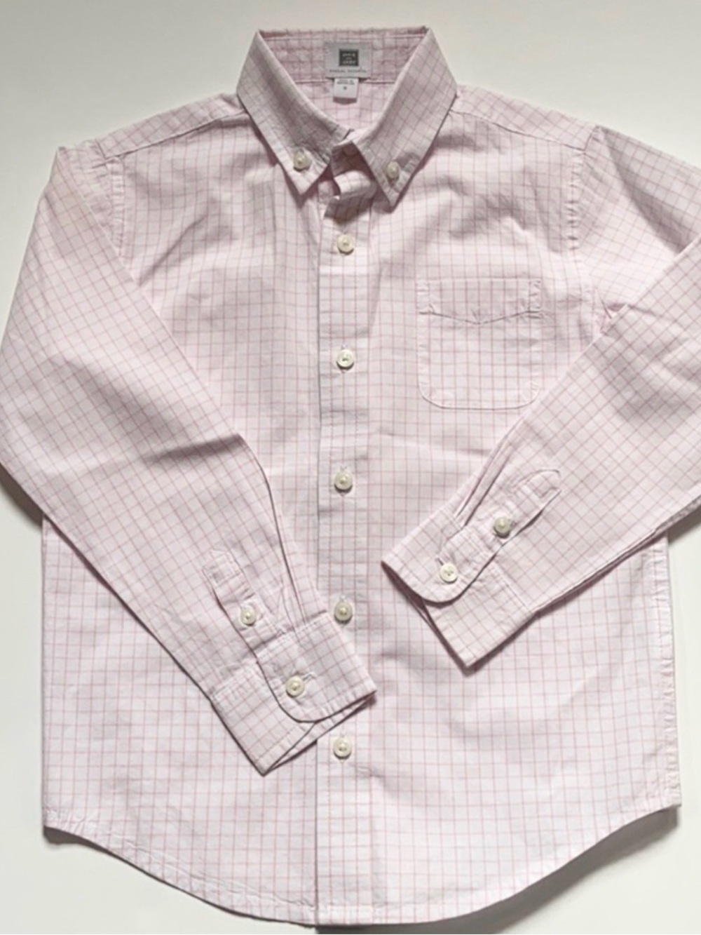 Janie and Jack Light Pink Windowpane Button-Up Shirt